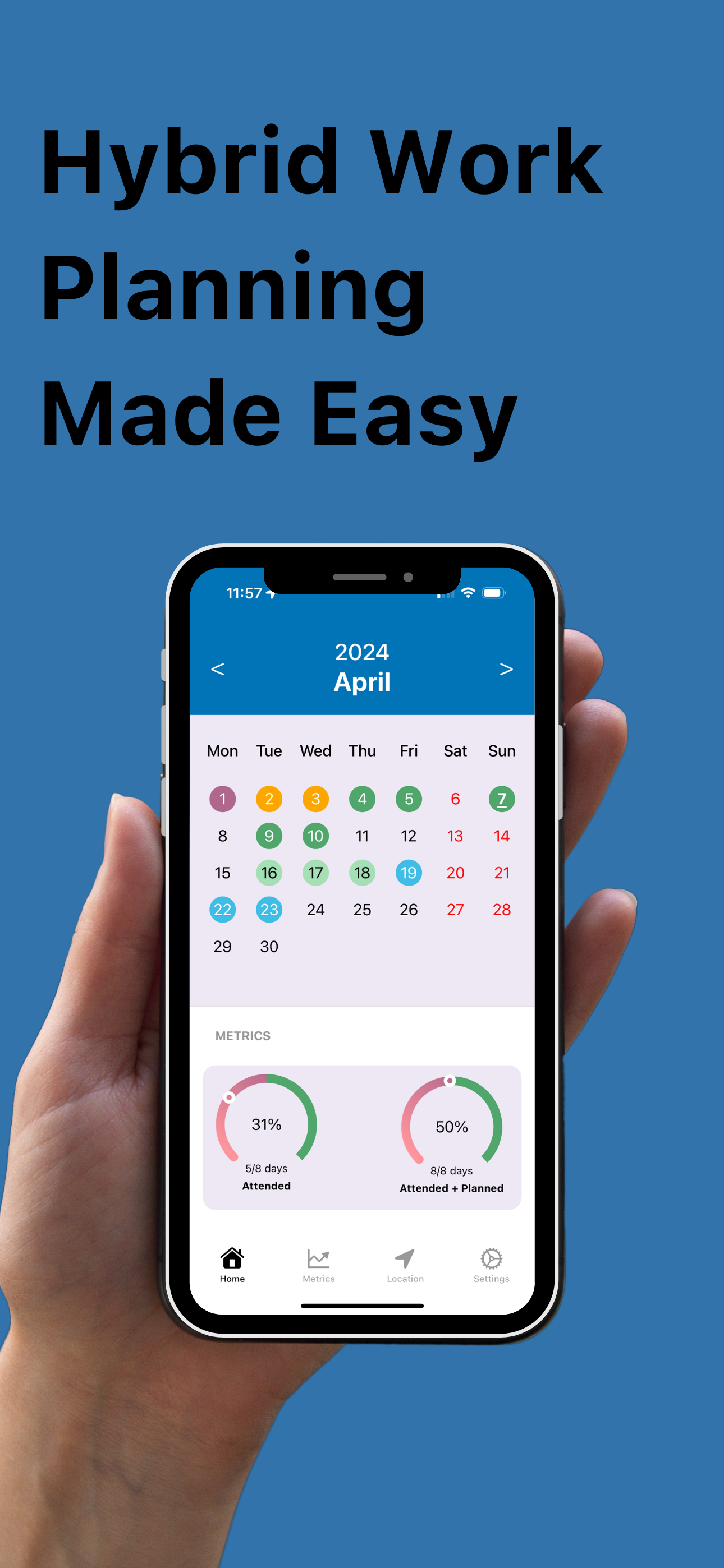 hybrid-work-planner screenshot
