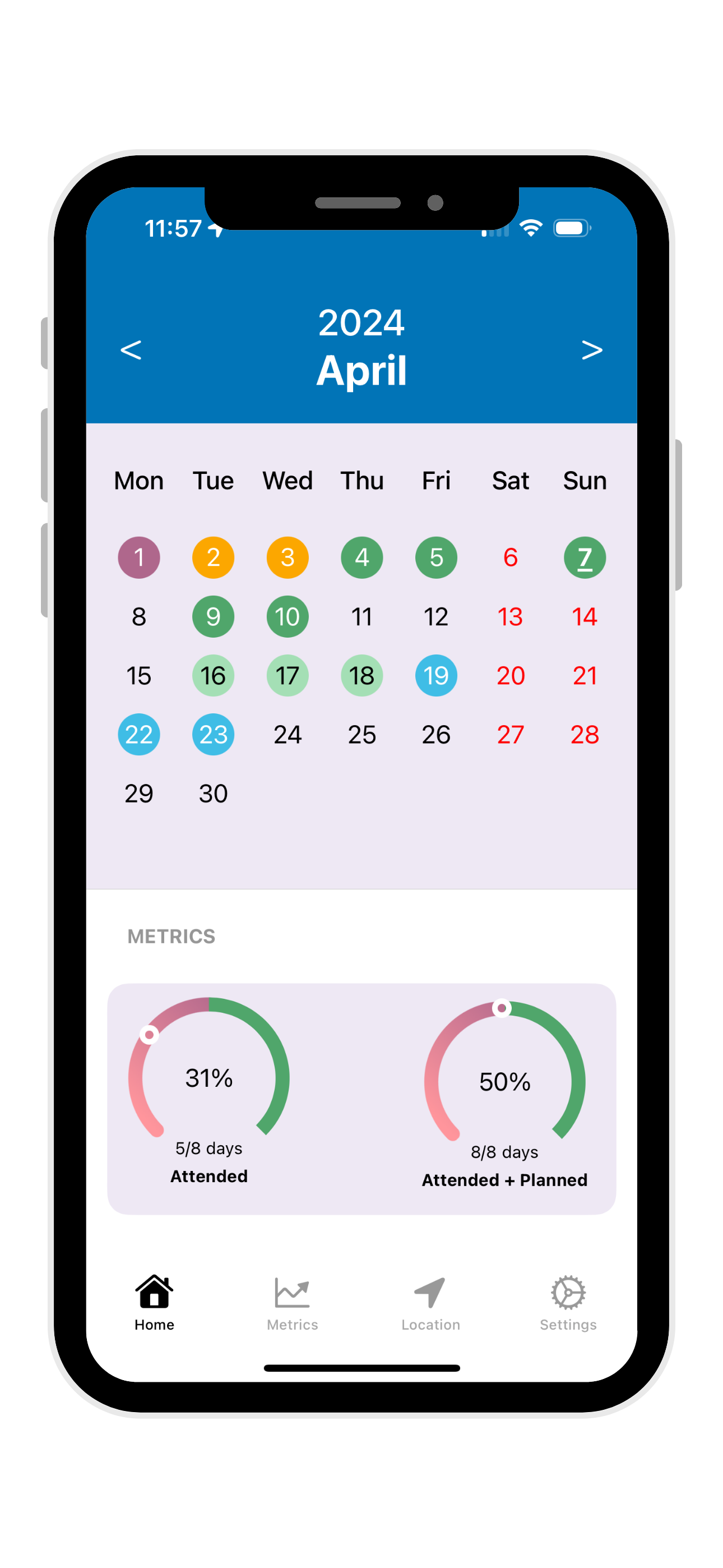hybrid-work-planner screenshot