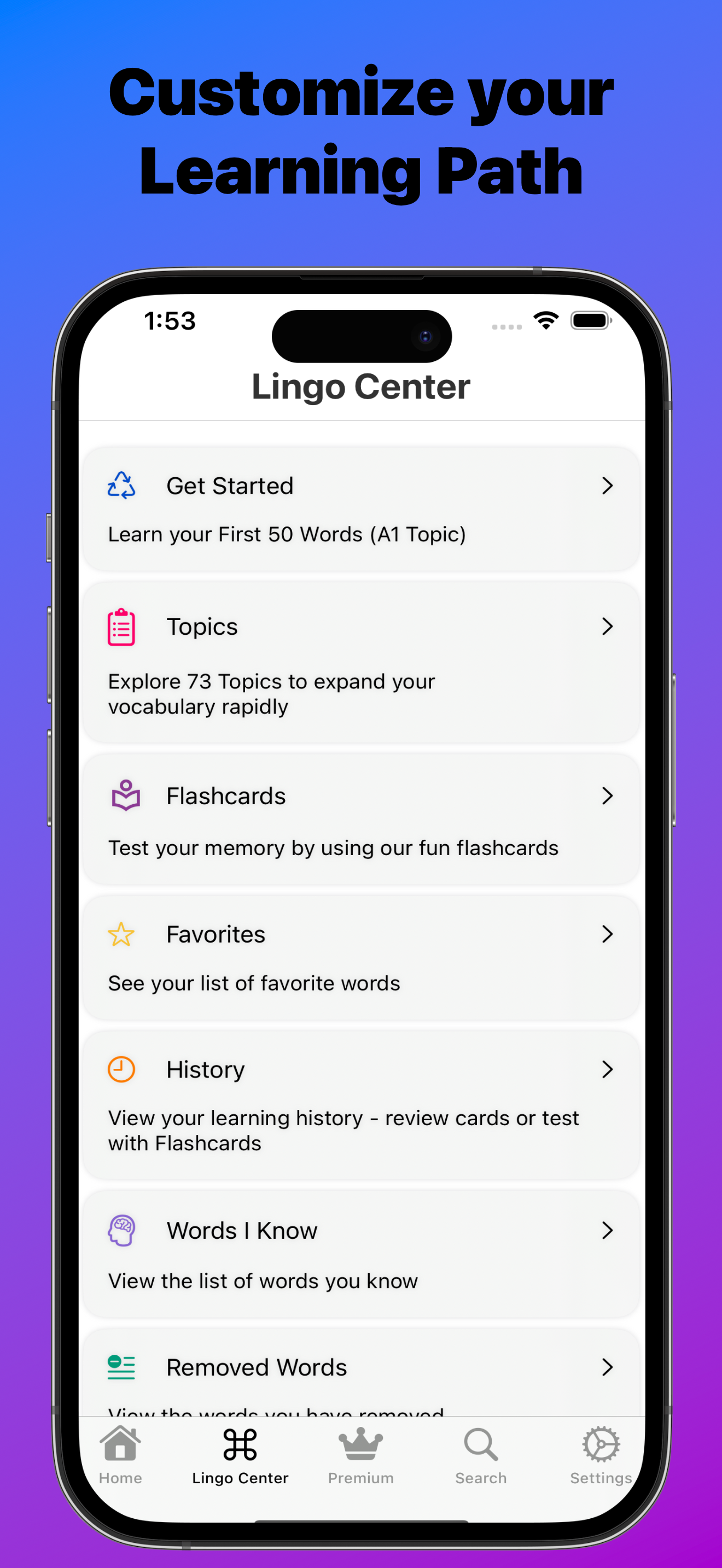 lingoswipe screenshot